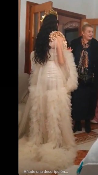 Camisón Novia Pedrería Dorado y Blanco
