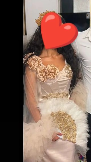 Camisón Novia Pedrería Dorado y Blanco