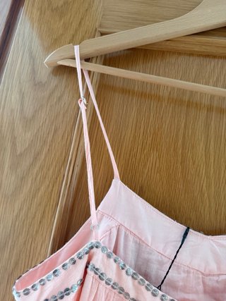Vestido midi Zara mujer naranja pastel