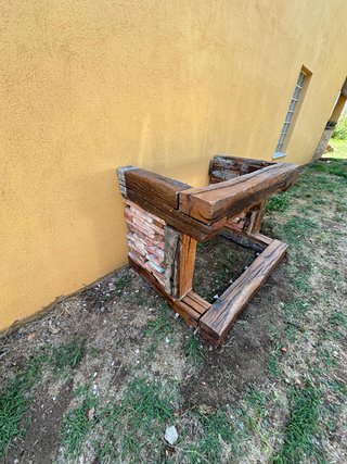 Base Fuego Roble Macizo Antiguo