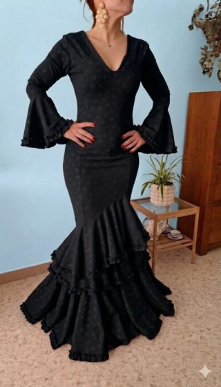 Traje Flamenca Negro TODAS LAS TALLAS