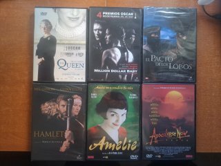 Lote 6 Películas DVD (The Queen, Hamlet, Amelie, e