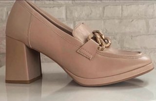 Mocasines Oxmox Tacón Nude Talla 39