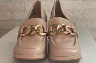 Mocasines Oxmox Tacón Nude Talla 39