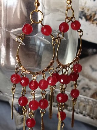 Orecchini artigianali agata rossa