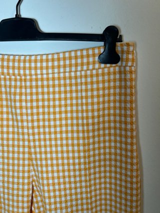 Pantalones cuadros Bershka naranja talla 44