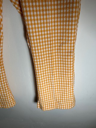 Pantalones cuadros Bershka naranja talla 44