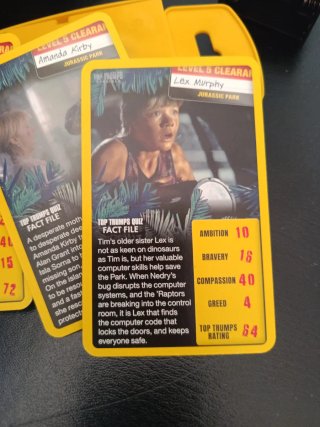 Jurassic Park Top Trumps Specials cartas