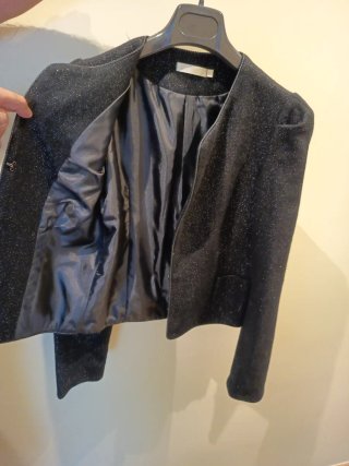 Chaqueta torera negra brillo