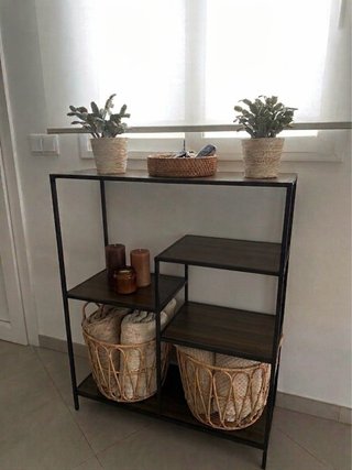 Estantería recibidor metal y madera