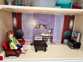 Casa Playmobil con giardino e figure