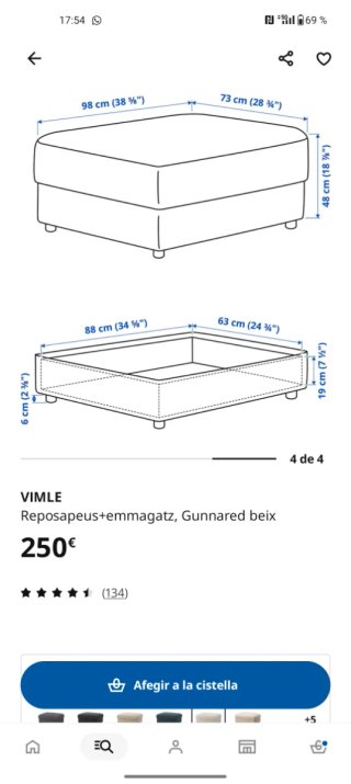 Reposapiés Ikea Vimle Gunnared Beige