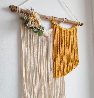 Tapiz Macramé con Flores Secas