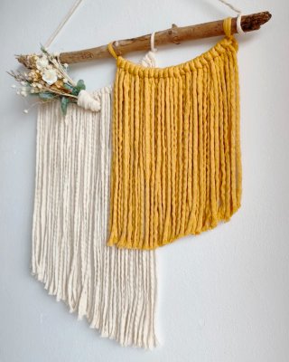 Tapiz Macramé con Flores Secas