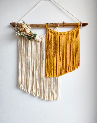 Tapiz Macramé con Flores Secas
