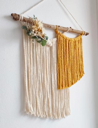 Tapiz Macramé con Flores Secas
