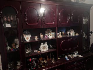 Mueble de Salón Vintage Madera y Cristal