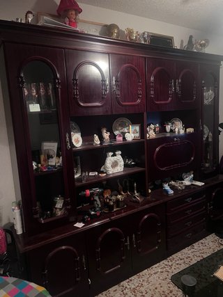 Mueble de Salón Vintage Madera y Cristal