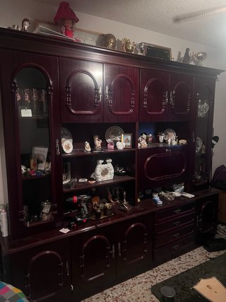 Mueble de Salón Vintage Madera y Cristal