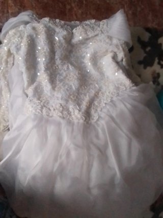 Vestido de Novia Blanco con Encaje y Perlas