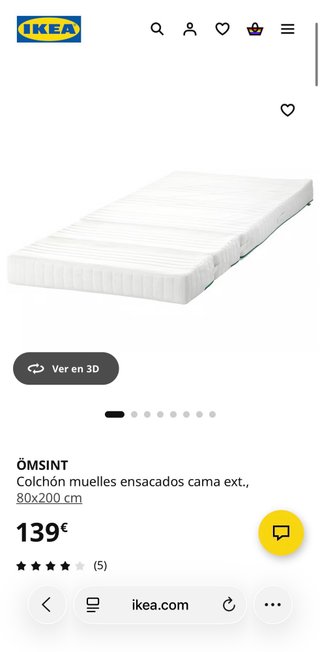 Colchón Omsint extensible muelles ensacados