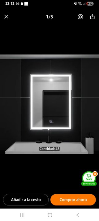 Espejo de baño con luz LED