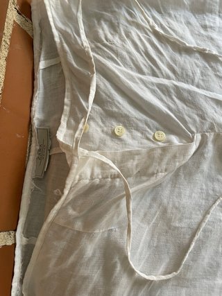Pantalón lino Zara Woman blanco