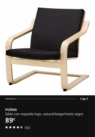 Sillón Poäng Ikea Madera Negro