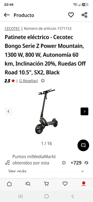 Patinete eléctrico casi nuevo