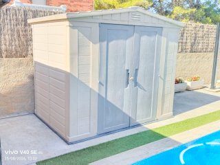 Caseta jardín Keter resina beige/gris