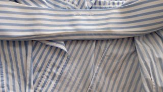 Camisa Christian Bogue riscas azul e branco tam 40