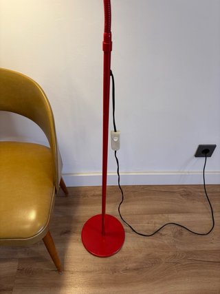 Lampada da terra rossa vintage anni '70