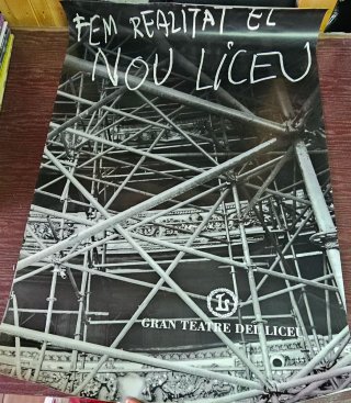 Cartel Vintage Reconstrucción Liceu Barcelona 1994
