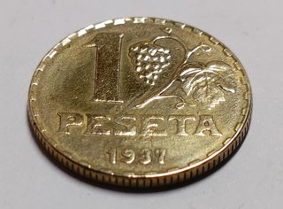 Moneda 1 Peseta 1937 República Española