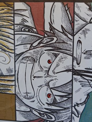 Disegno fatto a mano One Piece Zoro Luffy Sanji