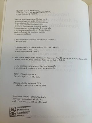 Formulario y tablas – Introducción al análisis...