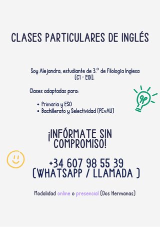 Clases particulares de inglés en Dos Hermanas.