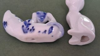2 Gatitos de Porcelana Decorativos