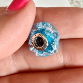 Charm Cristal de Murano Turquesa y Brillante