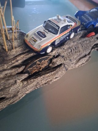 Diorama Rally Dakar Leggenda su tronco in plastica