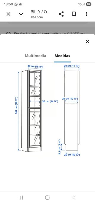 Librería Ikea Blanca con Puertas de Cristal