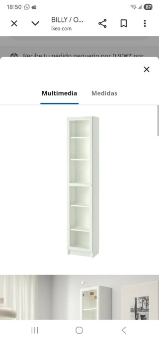 Librería Ikea Blanca con Puertas de Cristal