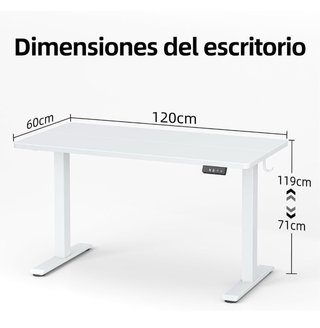BEXEVUE Escritorio Elevable Eléctrico 120x60