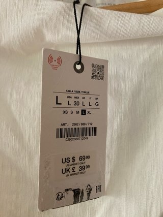Vestido Zara blanco