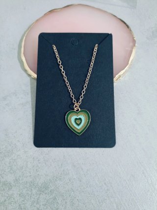 Colgante Corazón Verde y Dorado
