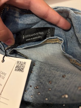 Vestido vaquero con brillos Talla L