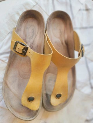 Sandalias Art Nature Cuero Amarillo Talla 40