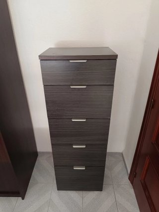 Cajonera/Cómoda 5 Cajones Madera Oscura