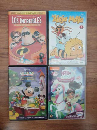 Lote 4 DVDs Infantiles Disney Pixar Nickelodeon