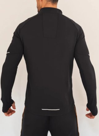 Camiseta Kiprun Run 500 Warm negro, manga larga